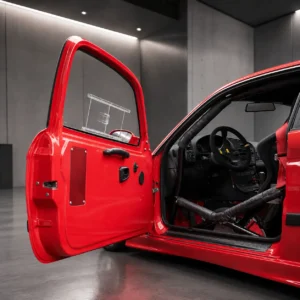 BMW E36 Coupe Carbon Tür am Fahrzeug