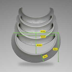 Universal GFK Coupe Radlaufverbreiterungen – 4-teilig, 10 cm