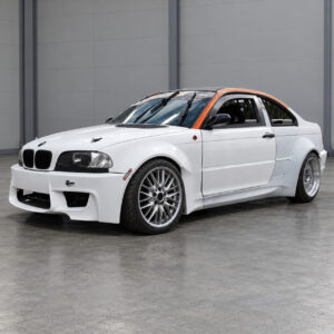 BMW E46 mit King Drift XXL Breitbaukit – Ansicht von vorne. Montagebeispiel.