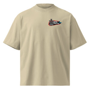 Need Money for Carbon - Oversized Unisex Bio-T-Shirt mit breitem Kragen